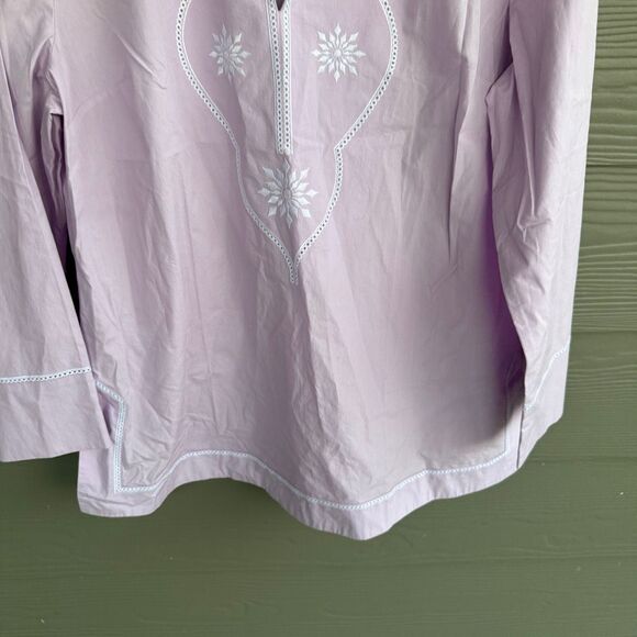 Nicoblu JACARANDA TUNIC IN SUNSET LAVENDER AND WHITE EMBROIDERY - Picture 4 of 5